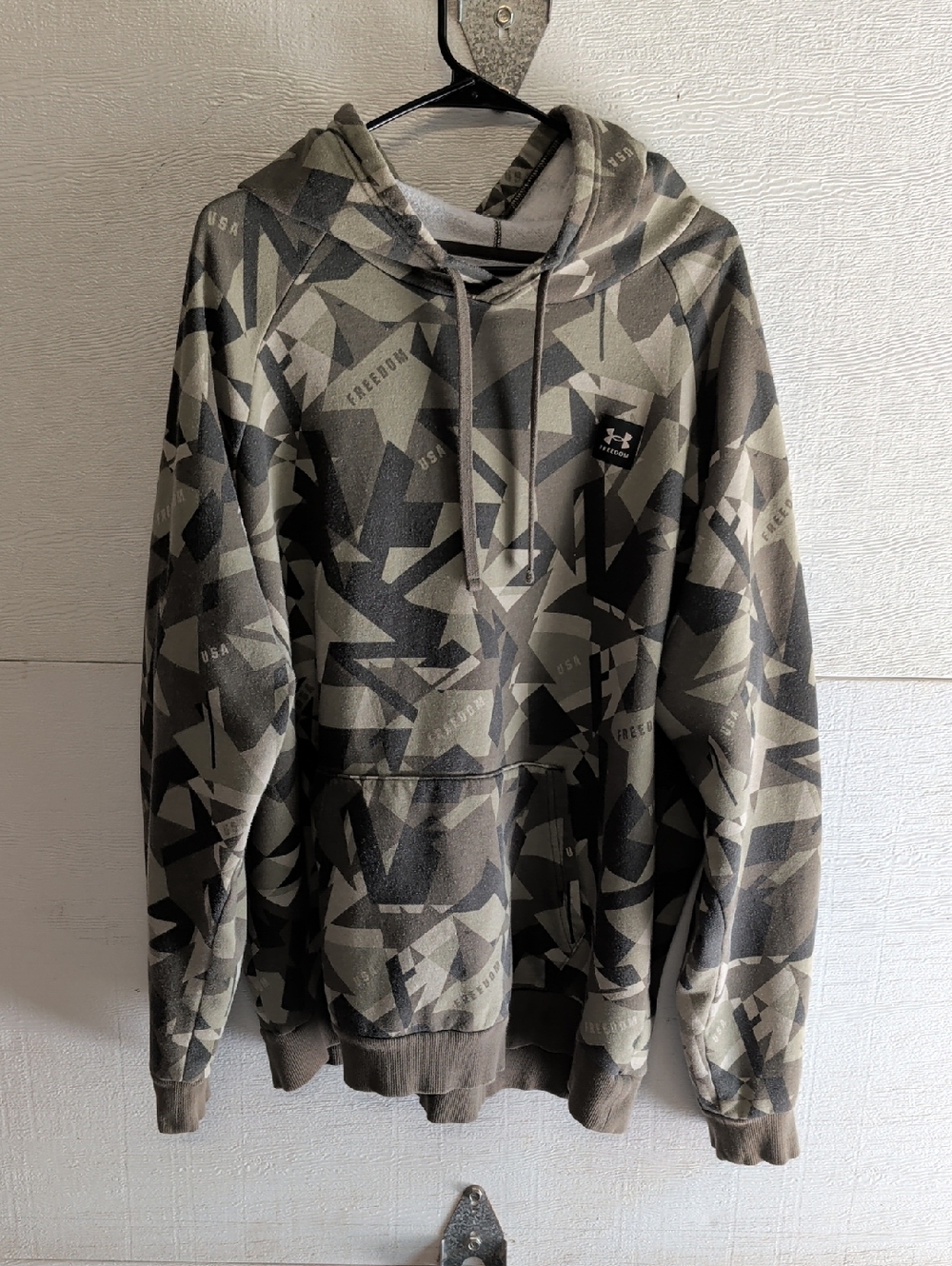 Under Armour Olive and Gray Geometric Camo Hoodie
